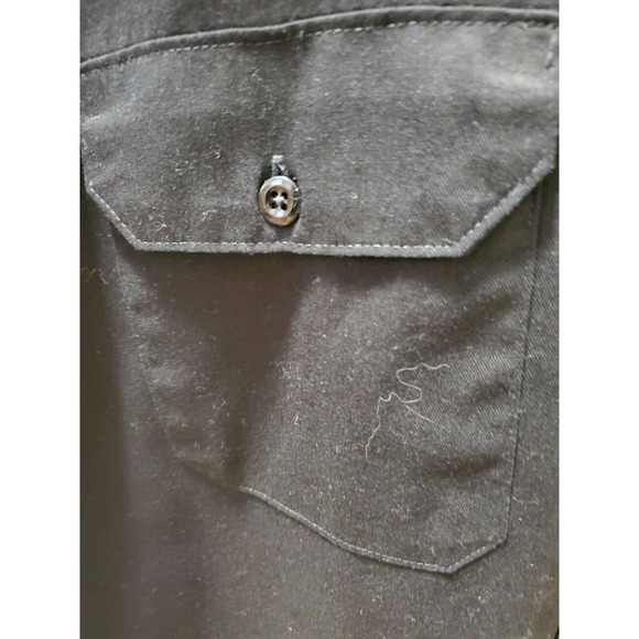 Dickies Men Solid Black Polyester Short Sleeve Collared Button Down Shirt XL - Picture 4 of 8